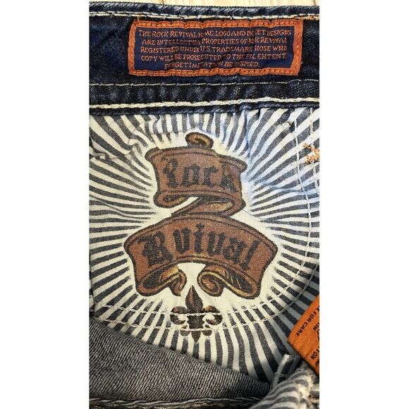 EUC Women's ROCK REVIVAL Molly Boot Rhinestone Stretch Jeans - Molly B - 27 - Picture 5 of 6